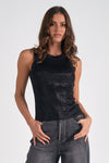 Elan Glitter Tank Top - Black