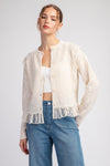 Lace Ruffle Knit Sweater Cardigan