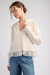 Lace Ruffle Knit Sweater Cardigan