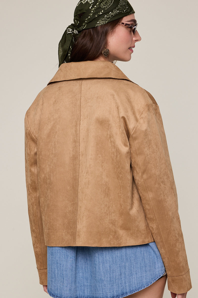 Luxe Suede Collared Jacket