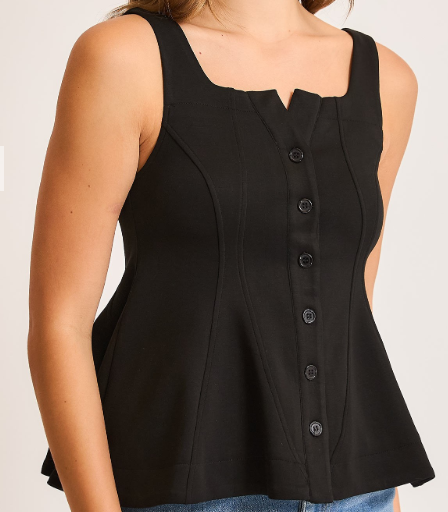 Luxeknit Button Front Tank Top