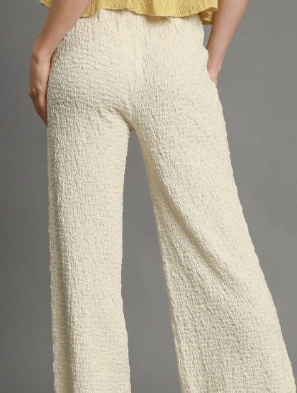 Textured Knit Wide Leg Pants