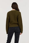 Deep Olive Fitted Utility Cardigan