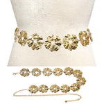 Hammered Metal Flower Link Belt