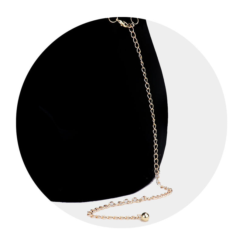 Double Layered Draped Faux Leather Chain Belt