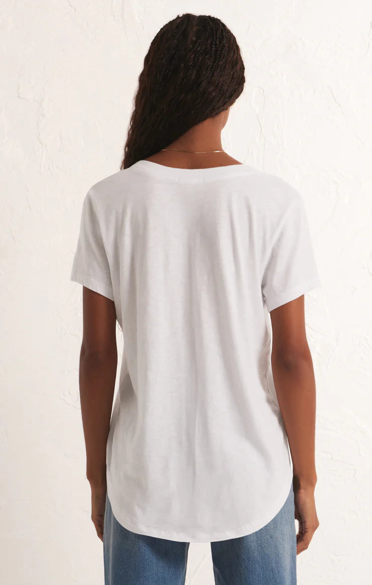Asher V-Neck Tee Shirt - White