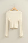 Sleek Mock Neck Ribbed Knit Top