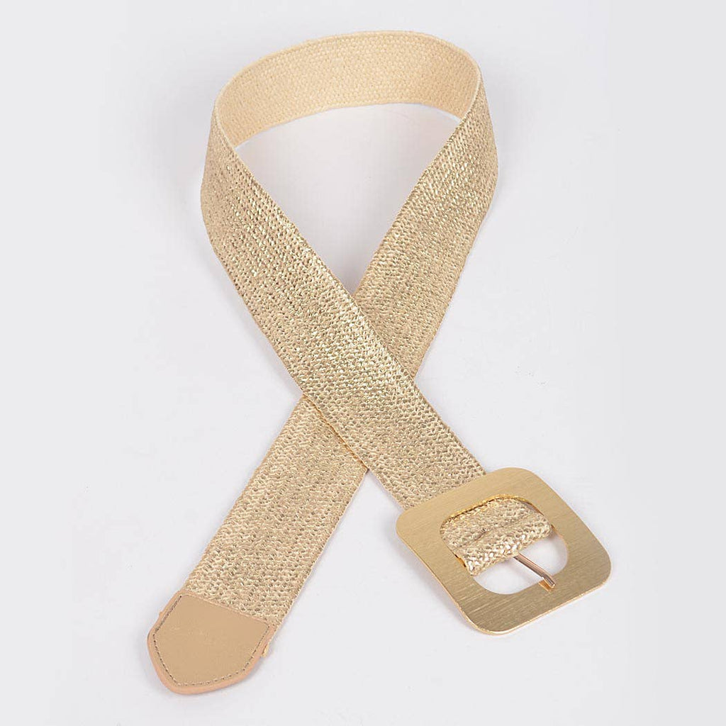 Faux Straw Elastic Belt