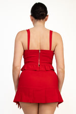 Ruffled Boned Corset Crop Top
