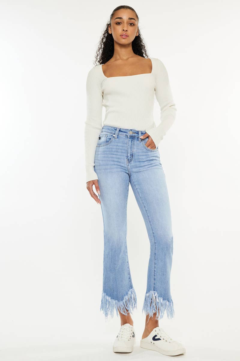 Kan Can High Rise Crop Bootcut Denim