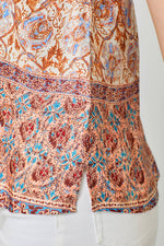 Adjustable Shoulder Strap Border Print Cami