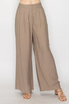 Pintuck Pleated Wide Leg Pants