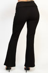 Elastic Ribbed Wide Leg Pant