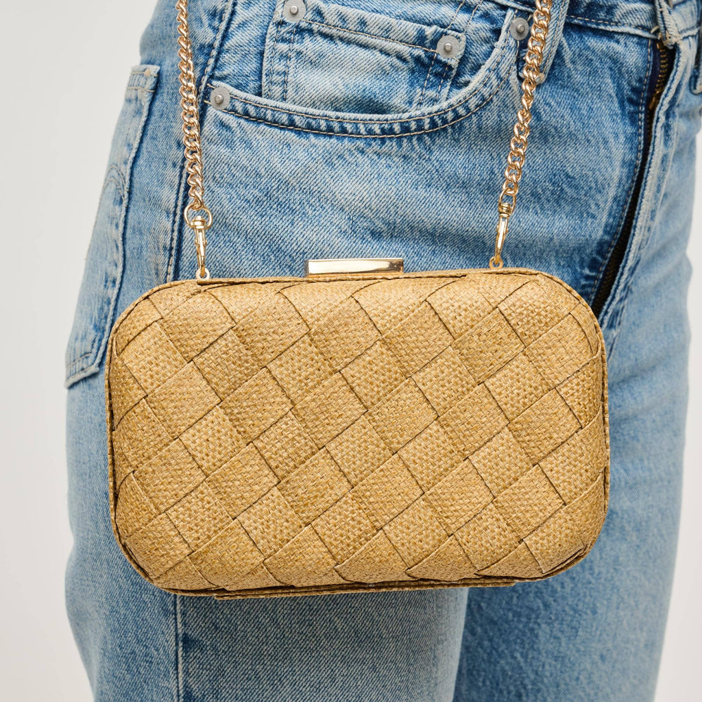Addie Woven Straw Clutch