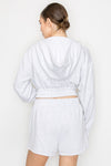Hoodie Zip Up Pocketed Crop Jacket