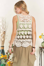 Braid Crochet Vest Cardigan