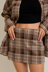 Oversized Plaid Jacket w Mini Skirt