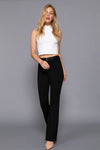 Semi Flare Ponte Pants with Leather Belt