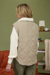 Quilted Zip Up Fleece Lined Puffer Vest