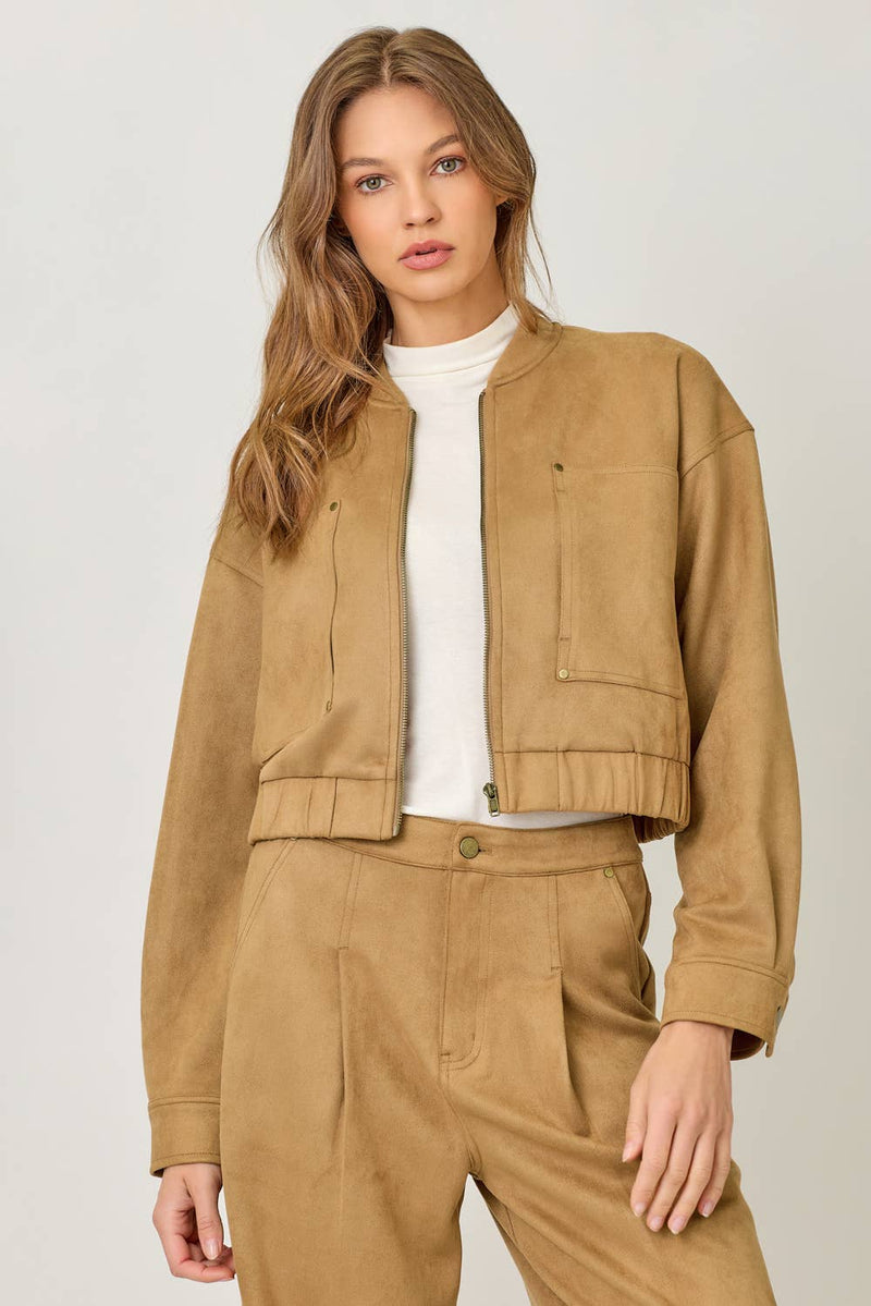 Suede Bomber Jacket