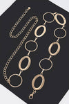 Multi Round Metal Chain Belt: Gold