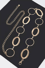 Multi Round Metal Chain Belt: Gold