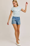 Round Neck Short Sleeve Top