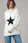 Star Knit Oversized Sweater Top