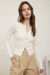 Two-Way Zipper Long Sleeve Sweater Knit Cardigan