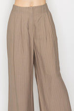 Pintuck Pleated Wide Leg Pants