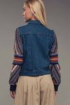 Knit Sleeves Denim Jacket