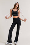 Waist Band Contrast Piping Detail Workout Pants