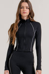 Long Sleeve Piping Detail Active Wear Jacket