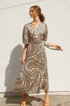 Scribble Midi Wrap Dress