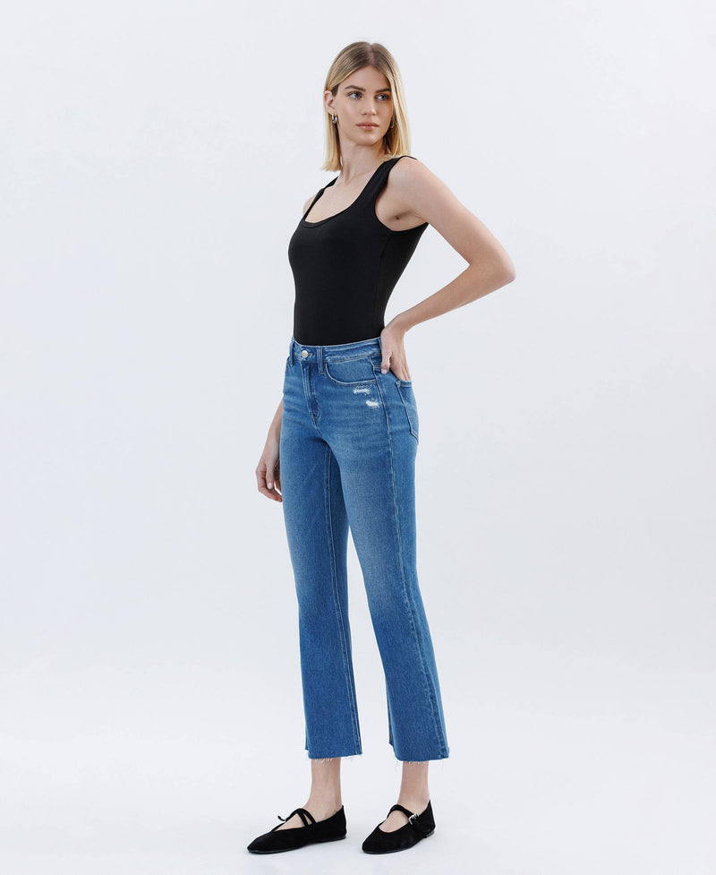 Flying Monkey High Rise Raw Hem Bootcut Jeans
