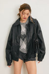 Oversized Vegan Leather Biker Jacket