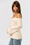 Off-Shoulder Long Sleeve Sweater