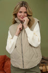 Quilted Zip Up Fleece Lined Puffer Vest