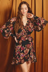Nightfall Bishop Sleeve Mini Dress