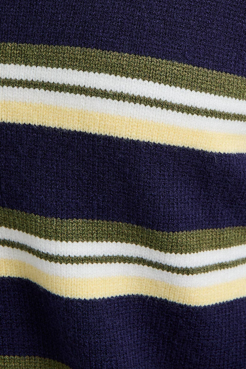 Navy & Yellow Striped Cardigan