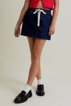 Mid-Rise Draw String Detail Mini Skirt