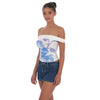 Floral Mesh Off Shoulder Top