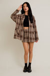 Oversized Plaid Jacket w Mini Skirt