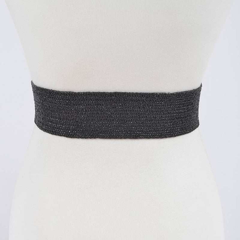 Metal Buckle Stretch Belt: Black