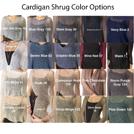 Summer Knit Sheer Cardigan Bolero Shrug Cover- Navy Blue