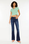 Kan Can Petite Mid Rise Flare Jeans
