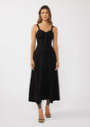 V-Neck Ruched Button Down Maxi Dress