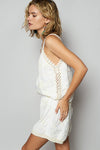 V-neck Sleeveless Embroidered Floral Top