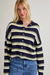 Navy & Yellow Striped Cardigan