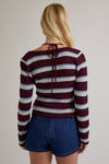 Square Neck Striped Sweater Top